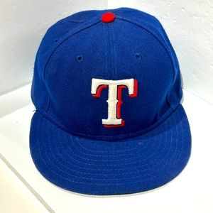 Texas Rangers New Era 59Fifty Hat Size (7 3/8”) Fitted Cap MLB Blue On-Field